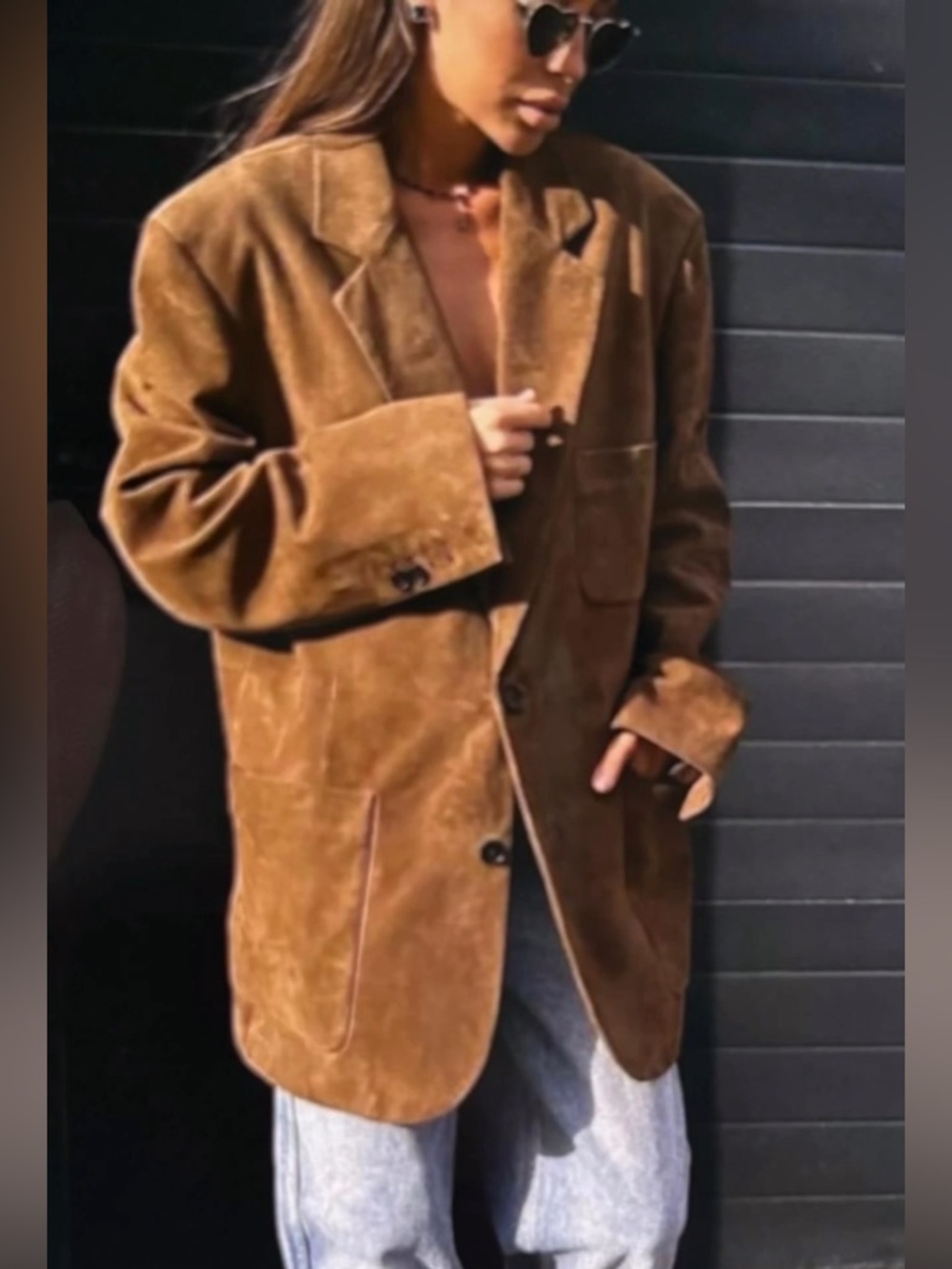 Vintage Oversized camel blazer